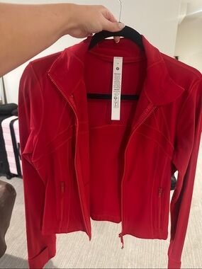 Lululemon cropped define jacket dark red NWT